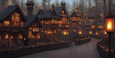 Lantern Lane 40x60cm - Diamond Painting
